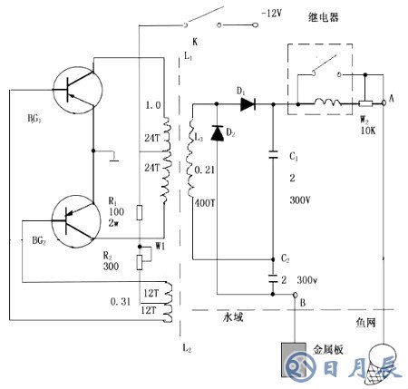 場效應(yīng)管捕魚機電路圖