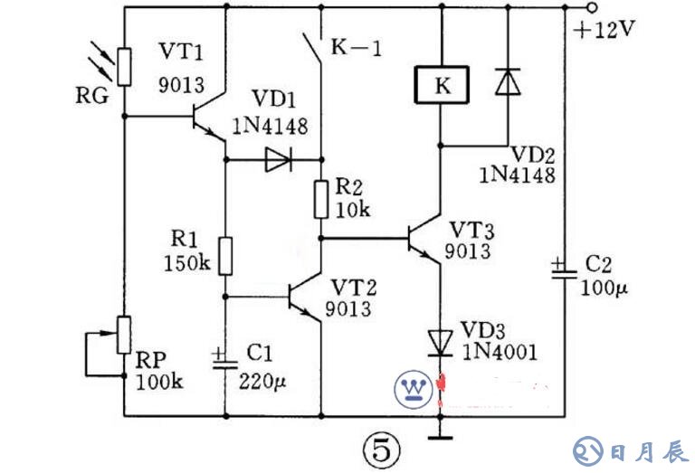 三極管組成的光控開(kāi)關(guān)電路原理圖_四款光控開(kāi)關(guān)電路圖