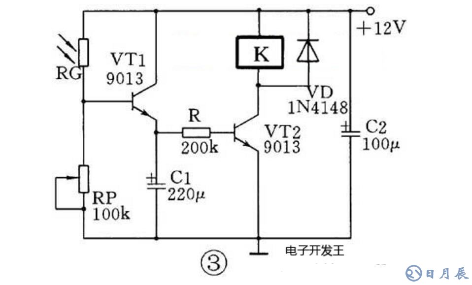 三極管組成的光控開(kāi)關(guān)電路原理圖_四款光控開(kāi)關(guān)電路圖